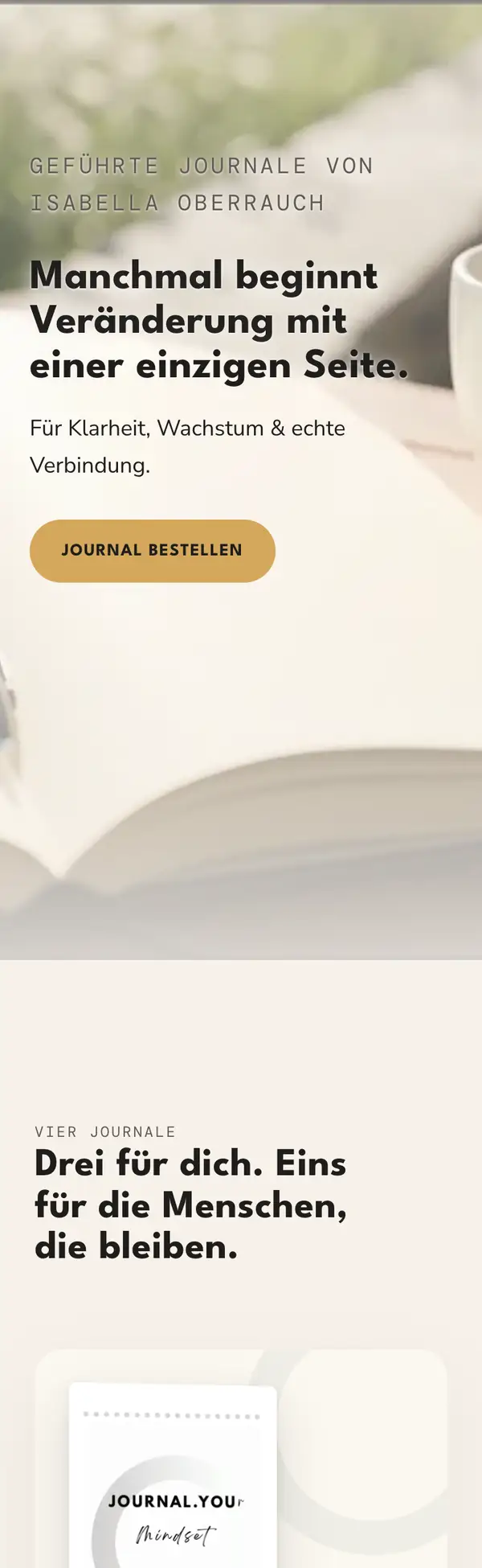 Die Startseite von journal-you.at am Handy: Manchmal beginnt Veränderung mit einer einzigen Seite.